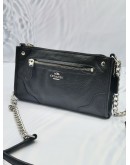 (NEW YEAR SALE) COACH MICKIE CROSSBODY BAG IN BLACK GRAIN LEATHER WITH ZIPPED