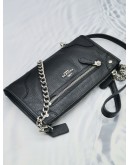 (NEW YEAR SALE) COACH MICKIE CROSSBODY BAG IN BLACK GRAIN LEATHER WITH ZIPPED