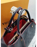 (UNUSED) 2020 LOUIS VUITTON MONTAIGNE MM MIDNIGHT BLUE EMPREINTE LEATHER HANDLE BAG WITH STRAP -FULL SET-