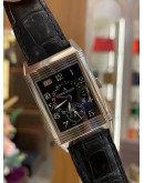 (NEW YEAR SALE) JAEGER-LECOULTRE REVERSO CALENDER MOONPHASE 750 18K WHITE GOLD LIMITED EDITION 36x26MM MANUAL WINDING YEAR 2011 WATCH 