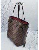 (NEW YEAR SALE) LOUIS VUITTON NEVERFULL MM BROWN DAMIER EBENE CANVAS TOTE SHOULDER BAG 