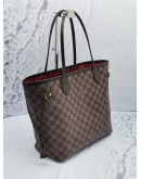 (NEW YEAR SALE) LOUIS VUITTON NEVERFULL MM BROWN DAMIER EBENE CANVAS TOTE SHOULDER BAG 