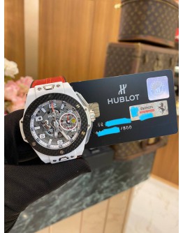 (NEW YEAR SALE) HUBLOT BIG BANG FERRARI WHITE CERAMIC LIMITED EDITION TO 500 PIECES WORLDWIDE REF 401.HQ.0121.VR 45MM AUTOMATIC YEAR 2016 WATCH -FULL SET-