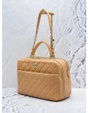 (NEW YEAR SALE) CHANEL TRENDY CC BOWLING BAG IN BEIGE CALFSKIN LEATHER YEAR 2017