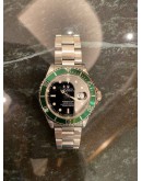(NEW YEAR SALE) ROLEX SUBMARINER DATE REF 16610 GREEN BEZEL (BEZEL REPLACEMENT) BLACK DIAL 40MM AUTOMATIC WATCH