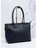 (NEW YEAR SALE) AIGNER TOTE SHOULDER BAG IN BLACK PEBBLED LEATHER
