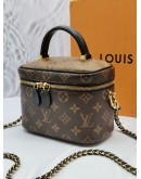 (UNUSED) 2022 LOUIS VUITTON VANITY PM IN MONOGRAM REVERSE CANVAS HANDLE BAG WITH SLING 