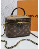 (UNUSED) 2022 LOUIS VUITTON VANITY PM IN MONOGRAM REVERSE CANVAS HANDLE BAG WITH SLING 