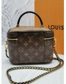 (UNUSED) 2022 LOUIS VUITTON VANITY PM IN MONOGRAM REVERSE CANVAS HANDLE BAG WITH SLING 