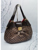 (NEW YEAR SALE) LOUIS VUITTON SISTINA GM BROWN DAMIER EBENE CANVAS SHOULDER BAG IN GOLD HARDWARE 