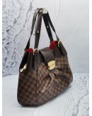 (NEW YEAR SALE) LOUIS VUITTON SISTINA GM BROWN DAMIER EBENE CANVAS SHOULDER BAG IN GOLD HARDWARE 