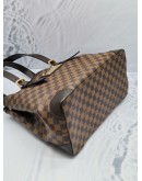 (NEW YEAR SALE) LOUIS VUITTON HAMPSTEAD MM GOLD HARDWARE TOTE SHOULDER BAG IN DAMIER EBENE CANVAS