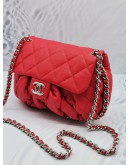 (NEW YEAR SALE) CHANEL MEDIUM SILVER CHAIN AROUND LIMITED EDITION PRISTINE RED CALFSKIN LEATHER FLAP BAG
