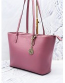 (NEW YEAR SALE) DKNY BRYANT TOTE SHOULDER BAG IN PINK COWHIDE LEATHER