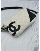 (NEW YEAR SALE) CHANEL CAMBON LINE MATELASSE SMALL RECTANGULE BLACK / WHITE CALFSKIN LEATHER  SHOULDER BAG
