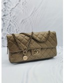 (NEW YEAR SALE) CHANEL TIMELESS CC LOGO CHAIN BAG IN GOLDEN BROWN QUILTED LEATHER FLAP BAG