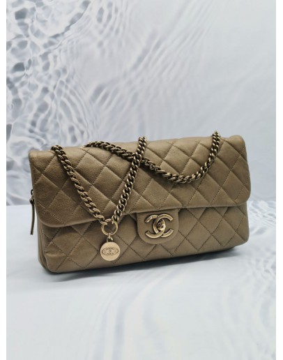 (NEW YEAR SALE) CHANEL TIMELESS CC LOGO CHAIN BAG IN GOLDEN BROWN QUILTED LEATHER FLAP BAG