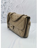 (NEW YEAR SALE) CHANEL TIMELESS CC LOGO CHAIN BAG IN GOLDEN BROWN QUILTED LEATHER FLAP BAG