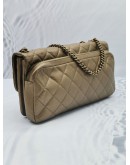 (NEW YEAR SALE) CHANEL TIMELESS CC LOGO CHAIN BAG IN GOLDEN BROWN QUILTED LEATHER FLAP BAG