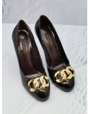 (NEW YEAR SALE) LOUIS VUITTON MAROON PATENT LEATHER HIGH HEELS SIZE 37