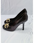 (NEW YEAR SALE) LOUIS VUITTON MAROON PATENT LEATHER HIGH HEELS SIZE 37