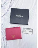 (NEW YEAR SALE) PRADA 1M0176 TRI-FOLD WALLET IN PINK SAFFIANO LEATHER