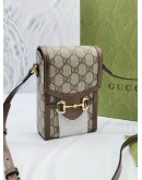 (UNUSED) 2023 GUCCI HORSEBIT 1955 MINI GG CANVAS / LEATHER CROSSBODY BAG -FULL SET-