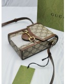 (UNUSED) 2023 GUCCI HORSEBIT 1955 MINI GG CANVAS / LEATHER CROSSBODY BAG -FULL SET-