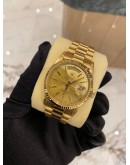 (NEW YEAR SALE) ROLEX DAY-DATE PRESIDENT 18K 750 YELLOW GOLD REF 18238 GOLDEN NOBLE DIAL 36MM AUTOMATIC YEAR 2000 WATCH