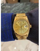 (NEW YEAR SALE) ROLEX DAY-DATE PRESIDENT 18K 750 YELLOW GOLD REF 18238 GOLDEN NOBLE DIAL 36MM AUTOMATIC YEAR 2000 WATCH