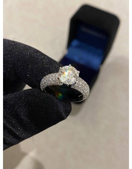(UNUSED) 2CT DIAMOND RING 2.04 CARAT FULL DIAMOND RING WITH 18K 750 WHITE GOLD F COLOR SI1 GRADE SIZE 51 -FULL SET-