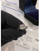 (UNUSED) 1CT 1 CARAT PERFECT DIAMOND RING WITH 18K 750 WHITE GOLD F COLOR SI1 GRADE -FULL SET-