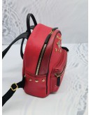 (NEW YEAR SALE) MCM STARK RED VISETOS CANVAS / LEATHER MINI BACKPACK WITH STUDDED 
