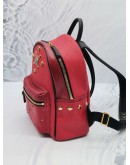 (NEW YEAR SALE) MCM STARK RED VISETOS CANVAS / LEATHER MINI BACKPACK WITH STUDDED 