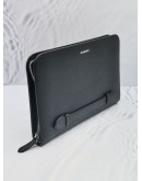 (NEW YEAR SALE) BURBERRY BLACK CALFSKIN LEATHER HAND CARRY ZIPPED CLUTCH