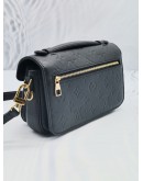 (NEW YEAR SALE) 2023 MICROCHIP LOUIS VUITTON POCHETTE METIS EAST WEST CROSSBODY BAG IN MIDNIGHT BLUE MONOGRAM EMPREINTE LEATHER 