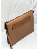(NEW YEAR SALE) PRADA CLUTCH IN BROWN PEBBLED LEATHER