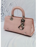 (NEW YEAR SALE) CHRISTIAN DIOR BABY PINK CANNAGE LEATHER EAST WEST LADY DIOR HANDLE BAG