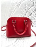 (NEW YEAR SALE) AGNES. B DOME CROSSBODY BAG IN RED CALFSKIN LEATHER