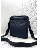 (NEW YEAR SALE) PRADA MESSENGER CROSSBODY BAG IN NAVY BLUE TESSUTO AND SAFFIANO LEATHER