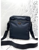 (NEW YEAR SALE) PRADA MESSENGER CROSSBODY BAG IN NAVY BLUE TESSUTO AND SAFFIANO LEATHER