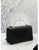 (NEW YEAR SALE) 2023 MICROCHIP CHANEL LIMITED WALLET ON CHAIN CHANEL LOGO TOP HANDLE BAG IN LAMBSKIN LEATHER