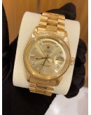 ROLEX OYSTER PERPETUAL DAY-DATE FULL 18K 750 YELLOW GOLD DIAMOND DIAL REF 1807 36MM AUTOMATIC WATCH