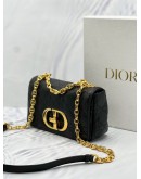 (UNUSED) 2023 CHRISTIAN DIOR CARO SHOULDER AND CROSSBODY BAG IN BLACK CANNAGE QUILTED GRAINED CALFSKIN LEATHER -FULL SET-