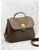 LOUIS VUITTON BERGAMO GM DAMIER EBENE CANVAS TOP HANDLE FLAP BAG WITH STRAP