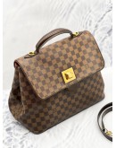 LOUIS VUITTON BERGAMO GM DAMIER EBENE CANVAS TOP HANDLE FLAP BAG WITH STRAP