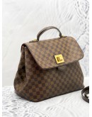 LOUIS VUITTON BERGAMO GM DAMIER EBENE CANVAS TOP HANDLE FLAP BAG WITH STRAP