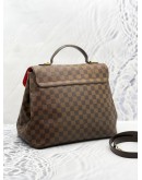 LOUIS VUITTON BERGAMO GM DAMIER EBENE CANVAS TOP HANDLE FLAP BAG WITH STRAP