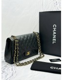 CHANEL CLASSIC JUMBO DOUBLE FLAP SHOULDER BAG IN BLACK CAVIAR LEATHER YEAR 2014 -FULL SET-