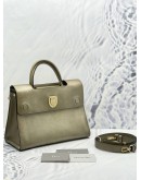 CHRISTIAN DIOR DIOREVER METALLIC GOLD CALFSKIN LEATHER MEDIUM HANDLE BAG IN GOLD HARDWARE WITH STRAP 
